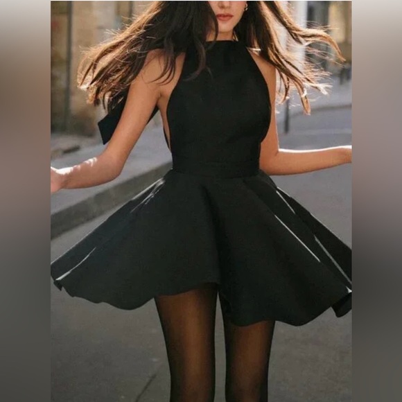 COMMENSE Satin A-line Pleated Mini Dress - Picture 2 of 10